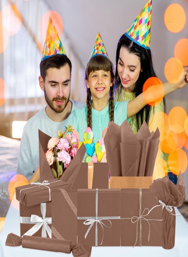 PLULON 60 Sheets Brown Tissue Paper Bulk, PLULON Gift Wrapping Tissue Paper for Packaging 14 x 20 Inch Art Crafts for Gift Bags Decorative Floral Wedding Birthday Party Decor - Image 4